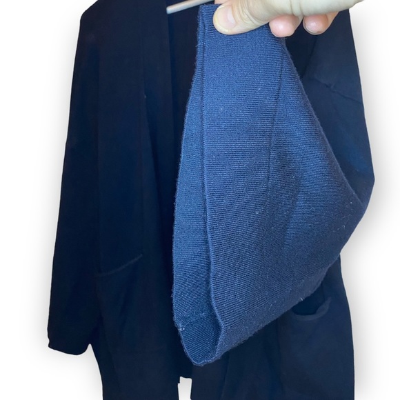 - ZARA Navy Knit 3/4 Sleeve Open Cardigan - Picture 5 of 9